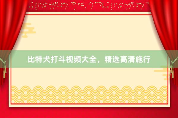 比特犬打斗视频大全，精选高清施行